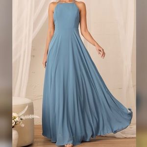 Lulus Slate Blue Maxi - Bridesmaid or Guest Dress